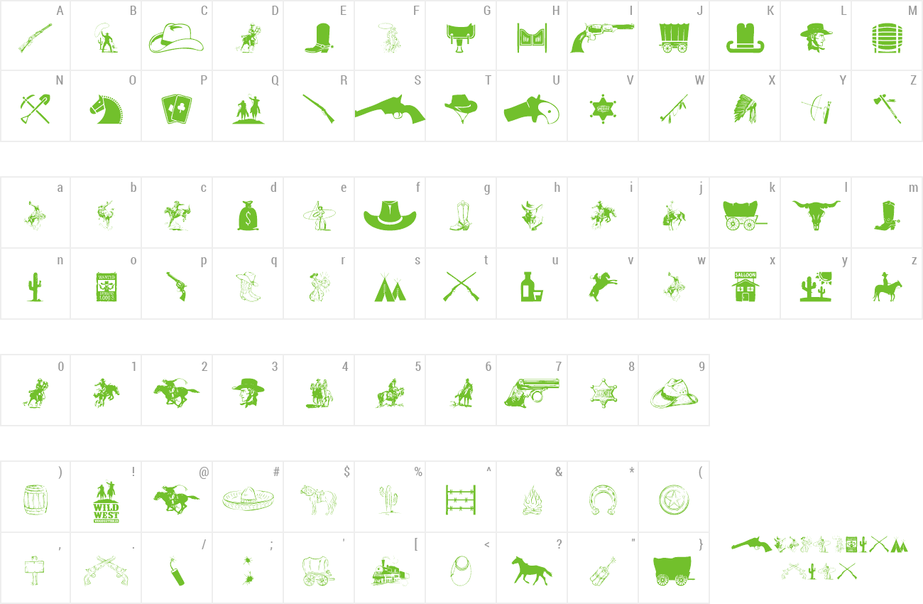 Font Wild West Icons preview